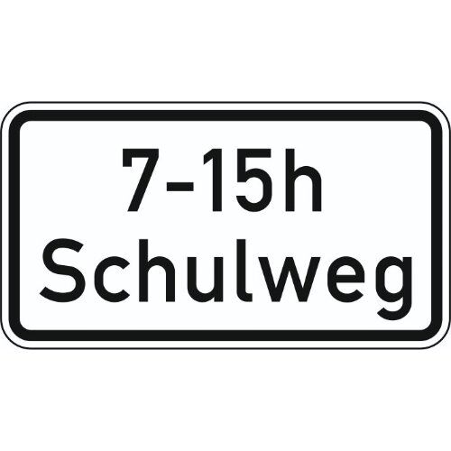  Zusatzzeichen Verkehrszeichen 1040-36 7-15h Schulweg 231x420 mm, Alu 2 mm, RA1 12358326