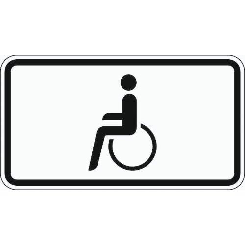  Zusatzzeichen Verkehrszeichen 1044-10 Nur Schwerbehinderte m. außergewöhnl. Gehbehinderung u. Blinde 330x600 mm, Alu 2 mm, RA3 12357616