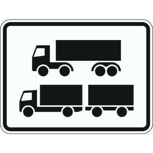  Zusatzzeichen Verkehrszeichen 1048-15 Nur Sattelfahrzeuge u.Lastkraftwagen m. Anhänger 315x420 mm, Alu 2 mm, RA3 12357612