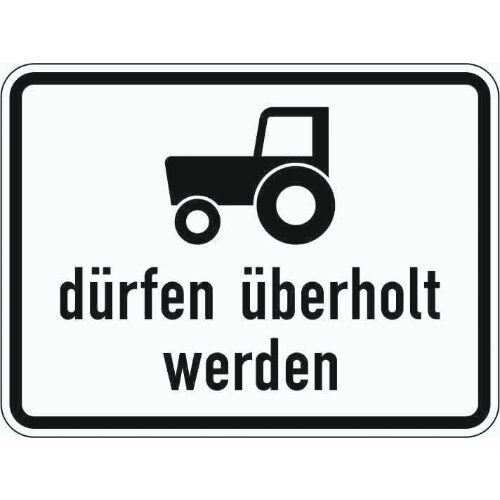  Zusatzzeichen Verkehrszeichen 1049-11 Kraftfahrzeuge u. Züge dürfen überholt werden, 450x600 mm, Alu 2 mm, RA3 12357609