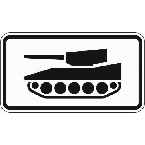  Zusatzzeichen Verkehrszeichen 1049-12 Nur militärische Kettenfahrzeuge 330x600 mm, Alu 2 mm, RA1 12358131