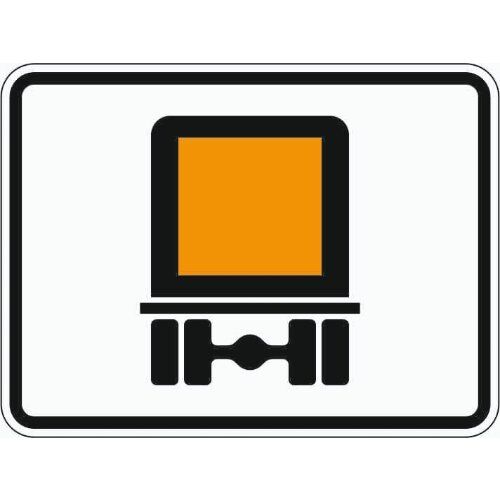 Zusatzzeichen Verkehrszeichen 1052-30 Nur kennzeichnungspfl. Kraftfahrzeuge m. gefährl. Gütern 315x420 mm, Alu 2 mm, RA1 12357428
