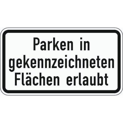  Zusatzzeichen Verkehrszeichen 1053-30 Parken in gekennz. Flächen erlaubt 330x600 mm, Alu 2 mm, RA2 12357775