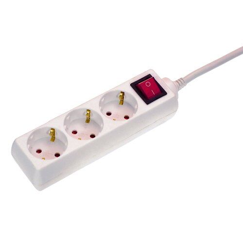  Steckdosenleisten as-Schwabe Steckdosenleiste 3-fach, 5m, weiß, H05VV-F 3G1,5, mit Schalter 12362510