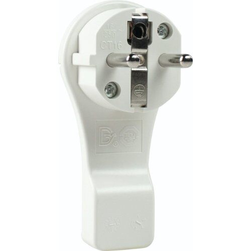  Steckvorrichtung 230V as-Schwabe Schutzkontakt-Flachstecker, weiß 12362603