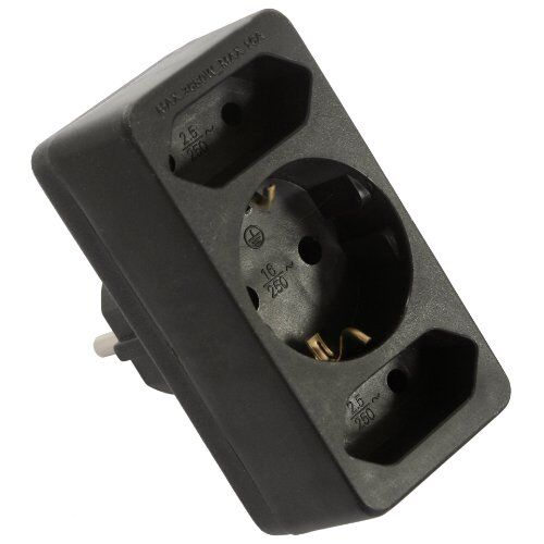 Multi-Stecker as-Schwabe Euromultistecker 2+1, schwarz, 230 V 12362483