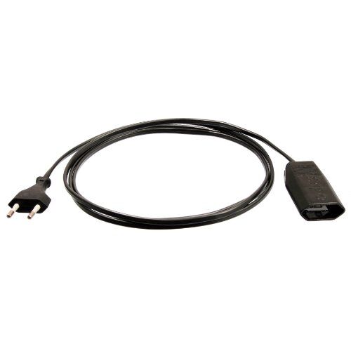  Verlängerung PVC 230V as-Schwabe Euro-Verlängerung 2m, H03VVH2-F 2×0,75, schwarz, IP20 12361984