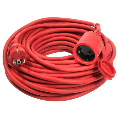  Verlängerung Gummi 230V as-Schwabe Rasenmäher-Verlängerungsleitung 20m, H05RR-F 3G1,5, rot, IP44 12361907