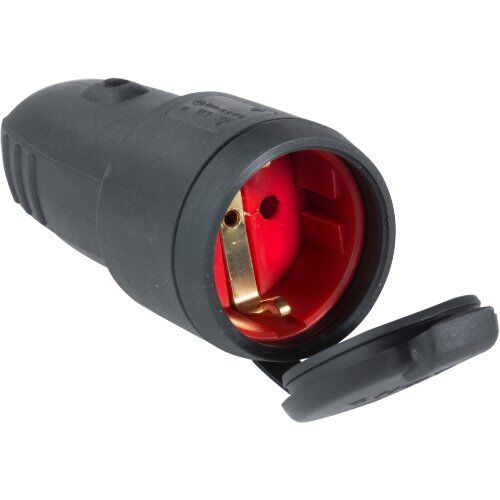  Steckvorrichtung 230V as-Schwabe Gummikupplung, schwarz, mit Schutzkappe 12362584