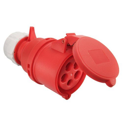  CEE Stecker und Kupplungen as-Schwabe CEE-Kupplung 400V/32A, rot, 5-polig, mit Klappdeckel 12362087