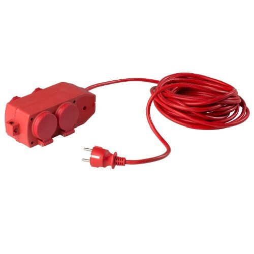  Mehrfach-Verteiler m.Verlänger as-Schwabe 4-fach Verteilersteckdose 10m, H05VV-F 3G1,5, rot, IP20 12361887