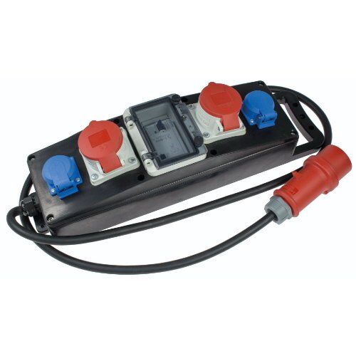  Baustromverteiler Serie S as-Schwabe Vollgummi-Steckdosenleiste S5+ 400V 16 A,  2 m H07RN-F 5G2,5 12362119