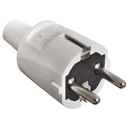  Steckvorrichtung 230V as-Schwabe PVC-Schutzkontakt-Stecker, grau, doppelter Schutzkontakt 12362591