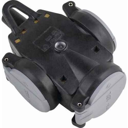  Mehrfach-Verteiler 230V as-Schwabe 3-fach Verteiler-Steckdose SCHUKOultra Pro, schwarz/grau, schwere Ausführung 12362573