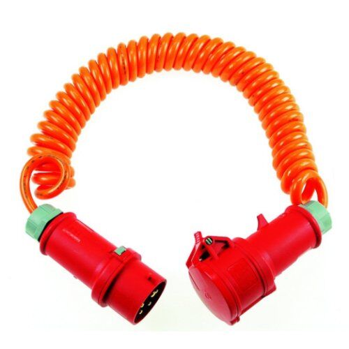  CEE Verlängerung PUR 400V as-Schwabe CEE Baustellen-Spiralleitung 5m, orange, H07BQ-F 5G2,5, 400V/16A/5polig 12362050