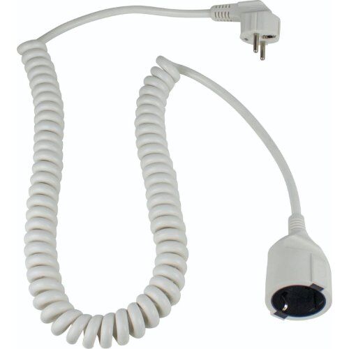  Verlängerung PVC 230V as-Schwabe Schutzkontakt-Spiralkabel 2-4m, H05VV-F 3G1,5, weiß, IP20 12361963