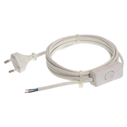  Anschlussleitung PVC as-Schwabe Euro-Zuleitung weiß, 3m H03VVH2-F 2x0,75 12362385