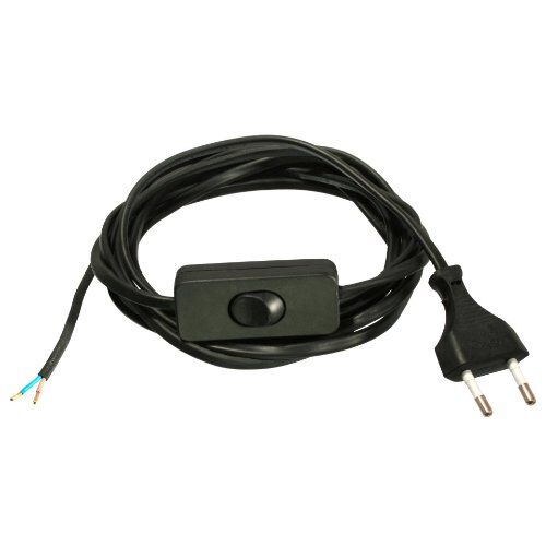  Anschlussleitung PVC as-Schwabe Euro-Zuleitung, schwarz, 3m H03VVH2-F 2x0,75 12362384