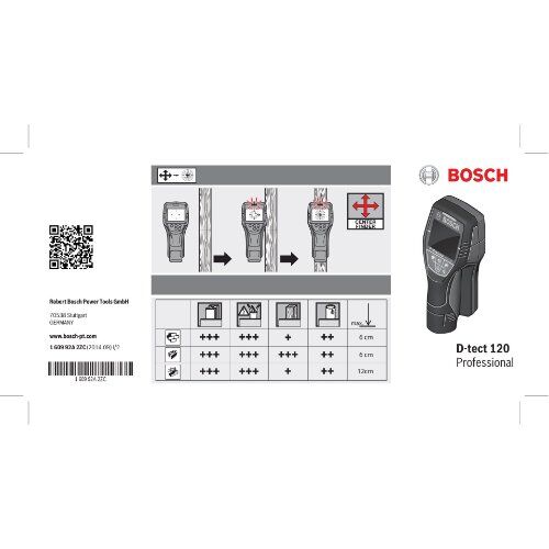  Ortungsgeräte Bosch Ortungsgerät Wallscanner D-tect 120, mit 1 x 1.5 Ah Li-Ion Akku, L-BOXX 12369338