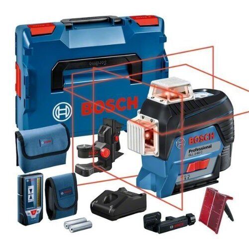  Linienlaser Bosch Linienlaser GLL 3-80 C, mit 1 x 2.0 Ah Li-Ion Akku, Laser-Empfänger LR 7, L-BOXX 12369334