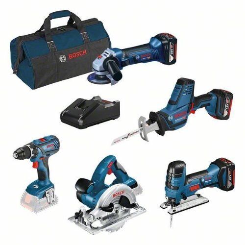  Set mit 5 oder mehr Teilen Bosch Combo Kit 5-tlg. 18V: GSR + GST + GWS + GKS + GSA + 3 x GBA 4,0 Ah + GAL 12369533