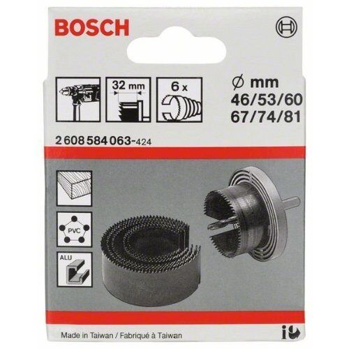  Sägeblatt- und Lochsägen-Sets 6-teilige Lochsägen-Sets für Holz und Kunststoffe Bosch 6-tlg. Lochsägen-Set, 46–81 mm, für Dreh- und Schlagbohrer 12372313