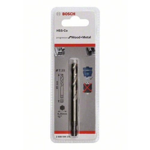  Zentrierbohrer für Power Change-Lochsägen Bosch Zentrierbohrer Plus HSS-Co Ø 7,15 x 85 mm, für Dreh- und Schlagbohrer 12373841