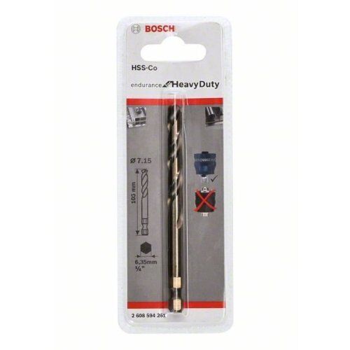  HSS-Co Zentrierbohrer für Power Change Plus-Lochsägen Bosch Zentrierbohrer Plus HSS-Co Ø 7,15 x 105 mm, für Dreh- und Schlagbohrer 12373836