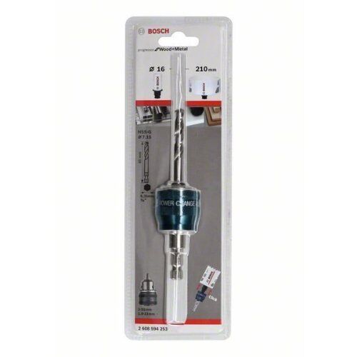  Power Change Plus-Adapter mit HSS-G Zentrierbohrer Bosch PC Plus-Dorn 3/8" 8,7 mm einschl. Bohrer HSS-G Ø 7,15 x 85 mm, für Dreh- und Schlagbohrer 12373827