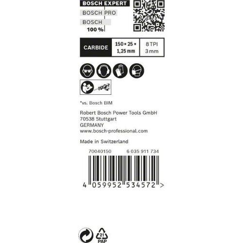  EXPERT ‘Thick Tough Metal’ S 955 CHC Säbelsägeblätter Bosch EXPERT ‘Thick Tough Metal’ S 955 CHC Säbelsägeblatt, 10 Stück, für Säbelsägen 12373868