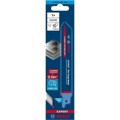  EXPERT ‘Thin Tough Metal’ S 922 EHM Säbelsägeblätter Bosch EXPERT ‘Thin Tough Metal’ S 922 EHM Säbelsägeblatt, 1 Stück, für Säbelsägen 12373882