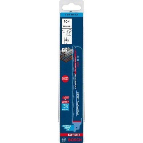  EXPERT ‘Thick Tough Metal’ S 1155 CHC Säbelsägeblätter Bosch EXPERT ‘Thick Tough Metal’ S 1155 CHC Säbelsägeblatt, 10 Stück, für Säbelsägen 12373871