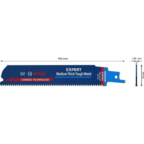  EXPERT ‘Medium-Thick Tough Metal’ S 955 HHM Säbelsägeblätter Bosch EXPERT ‘Medium-Thick Tough Metal’ S 955 HHM Säbelsägeblatt, 1 Stück, für Säbelsägen 12373876