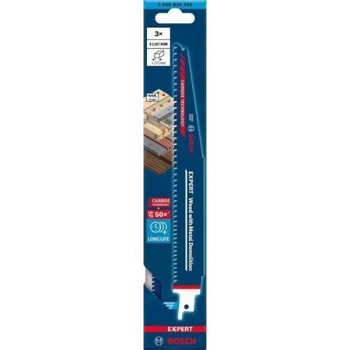  EXPERT ‘Wood with Metal Demolition’ S 1167 XHM Säbelsägeblätter Bosch EXPERT ‘Wood with Metal Demolition’ S 1167 XHM Säbelsägeblatt, 3 Stück, für Säbelsägen 12373895
