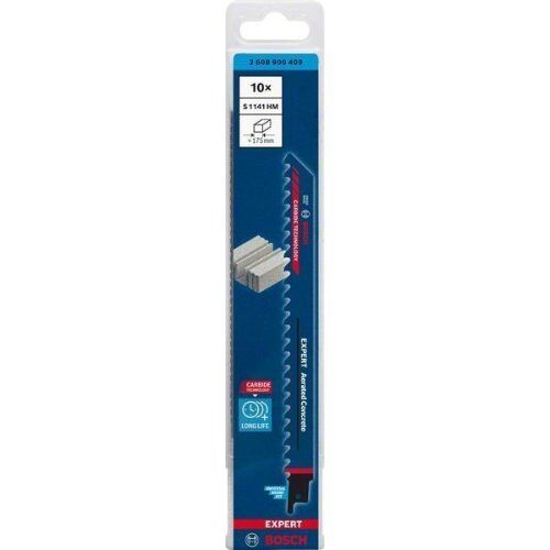  EXPERT ‘Aerated Concrete’ S 1141 HM Säbelsägeblätter Bosch EXPERT ‘Aerated Concrete’ S 1141 HM Säbelsägeblatt, 10 Stück, für Säbelsägen 12373916