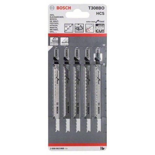  Extra-Clean for Wood T 308 BO Stichsägeblätter Bosch Stichsägeblatt T 308 BO, für Stichsägen 12374122