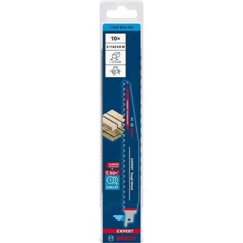  EXPERT ‘Tough Wood’ S 1142 KHM Säbelsägeblätter Bosch EXPERT ‘Tough Wood’ S 1142 KHM Säbelsägeblatt, 10 Stück, für Säbelsägen 12373925