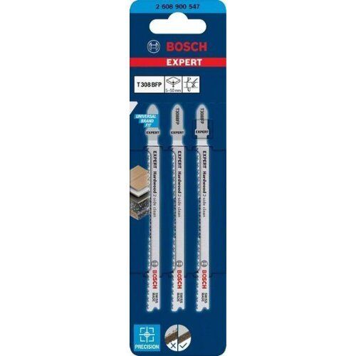  EXPERT ‘Hardwood 2-Side Clean’ T 308 BFP Stichsägeblätter Bosch EXPERT ‘Hardwood 2-side clean’ T 308 BFP Stichsägeblatt, 3 Stück, für Stichsägen 12374104