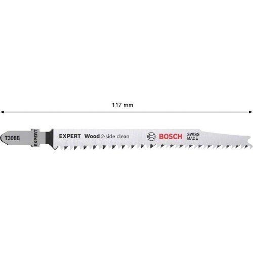  EXPERT ‘Wood 2-Side Clean’ T 308 B Stichsägeblätter Bosch EXPERT ‘Wood 2-side clean’ T 308 B Stichsägeblatt, 5 Stück, für Stichsägen 12374110