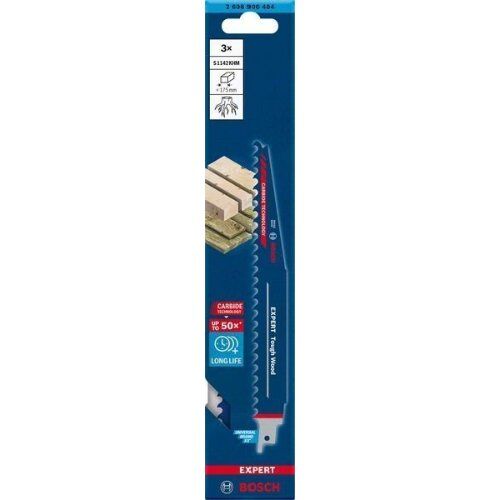  EXPERT ‘Tough Wood’ S 1142 KHM Säbelsägeblätter Bosch EXPERT ‘Tough Wood’ S 1142 KHM Säbelsägeblatt, 3 Stück, für Säbelsägen 12373924