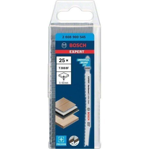  EXPERT ‘Hardwood 2-Side Clean’ T 308 BF Stichsägeblätter Bosch EXPERT ‘Hardwood 2-side clean’ T 308 BF Stichsägeblatt, 25 Stück, für Stichsägen 12374097