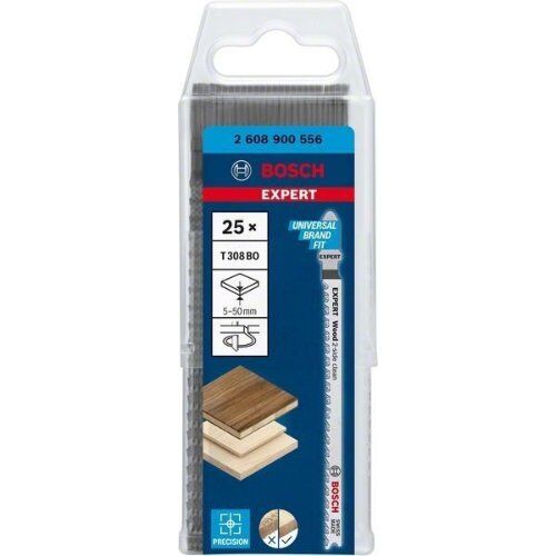  EXPERT ‘Wood 2-Side Clean’ T 308 BO Stichsägeblätter Bosch EXPERT ‘Wood 2-side clean’ T 308 BO Stichsägeblatt, 25 Stück, für Stichsägen 12374118
