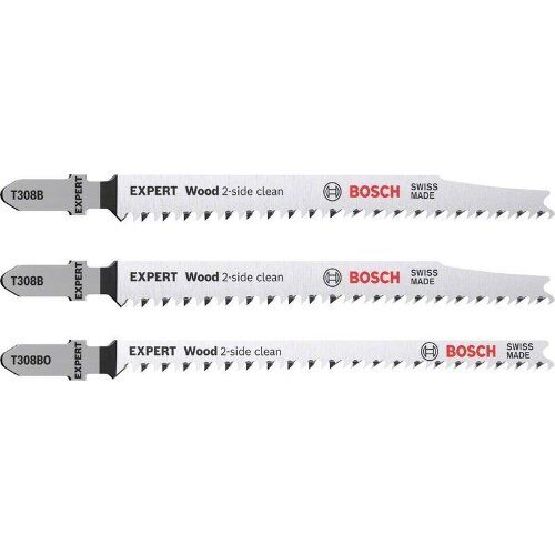  Sägeblatt- und Lochsägen-Sets EXPERT ‘Wood 2-Side Clean‘ Stichsägeblatt-Sets Bosch EXPERT ‘Wood 2-side clean‘ Stichsägeblatt-Set, 3-tlg., T308B/BO, für Stichsägen 12372328