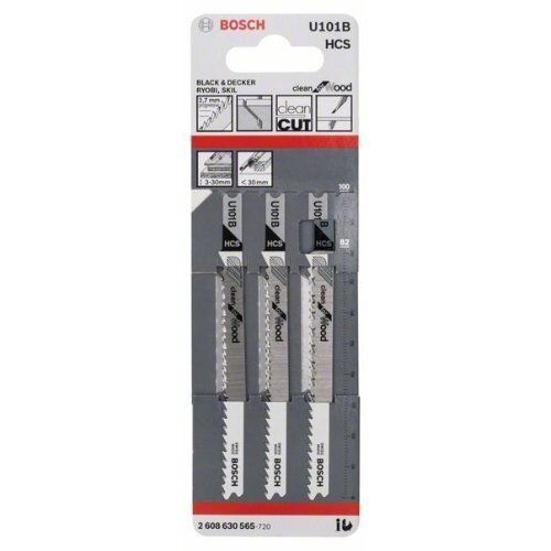  U 101 B Clean for Wood Stichsägeblätter Bosch Stichsägeblatt U 101 B, für Stichsägen 12374297