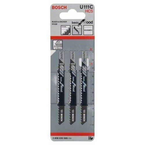  U 111 C Basic for Wood Stichsägeblätter Bosch Stichsägeblatt U 111 C, für Stichsägen 12374302