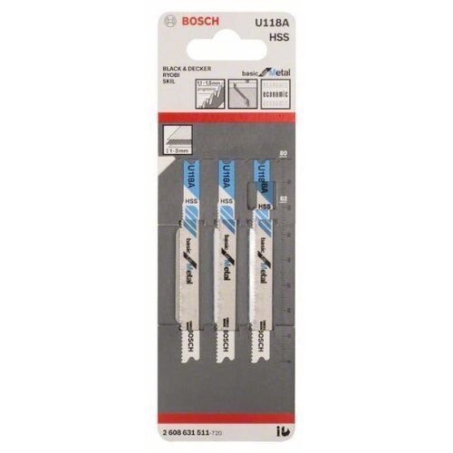  U 118 A Basic for Metal Stichsägeblätter Bosch Stichsägeblatt U 118 A, für Stichsägen 12374305