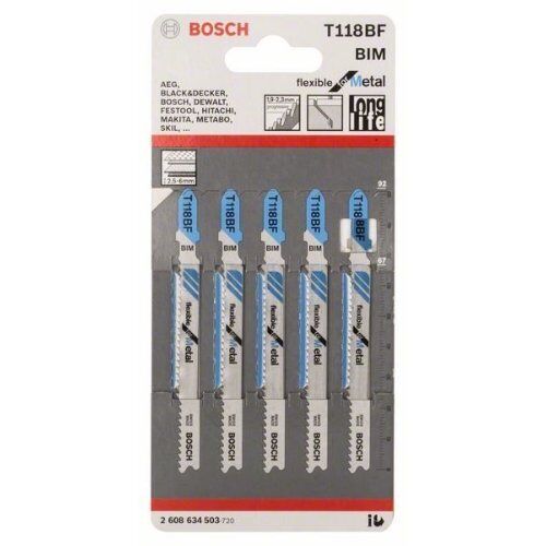  T 118 BF Flexible for Metal Stichsägeblätter Bosch Stichsägeblatt T 118 BF, für Stichsägen 12374202