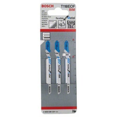  T 118 EOF Flexible for Metal Stichsägeblätter Bosch Stichsägeblatt T 118 EOF, für Stichsägen 12374190