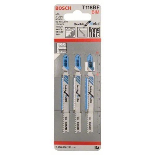  T 118 BF Flexible for Metal Stichsägeblätter Bosch Stichsägeblatt T 118 BF, für Stichsägen 12374199
