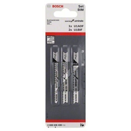  Stichsägeblätter 3-teilige Special for Laminate Sets mit U-Schaft Bosch 3-tlg. Stichsägeblatt-Set, U-Schaft, für Laminat, für Stichsägen 12374338